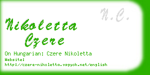 nikoletta czere business card